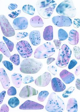 Scattered Indigo And Violet Paper Shapes