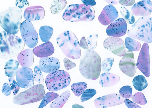Scattered Watercolor Paper Pieces