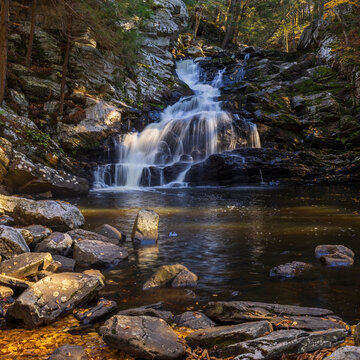 Wahconah Falls in Dalton, Massachusetts in fall
