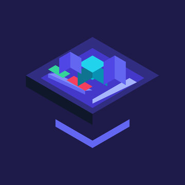Isometric hospital waiting room queue status board isometric patient flow progress visualization icon vector Hospital