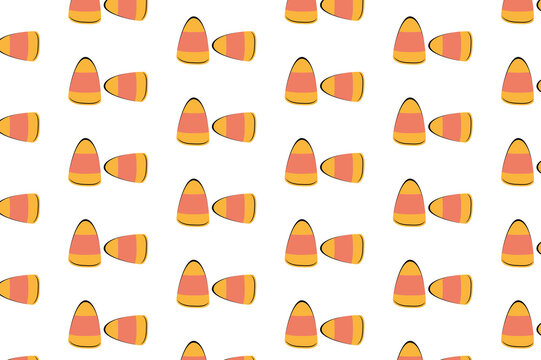 Orange and yellow candy corn pattern for Halloween and autumn holidays.