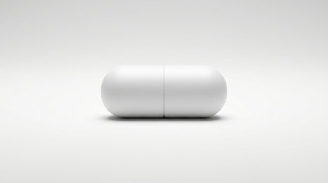 White Capsule-Shaped Object on a Bright Surface