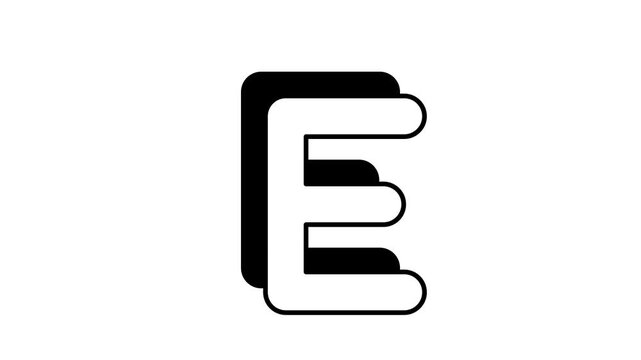 E Letter Animated Icon Video