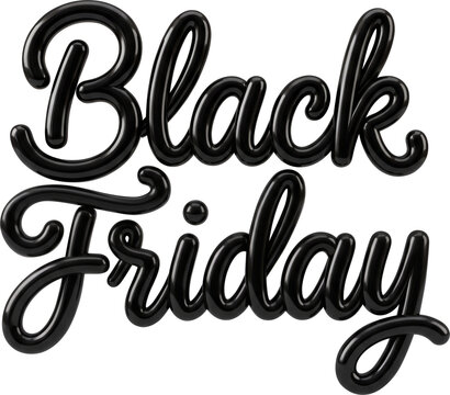 3d Black Friday Cursive Typography