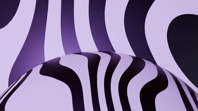 Abstract Purple Black Striped Waves Hypnotic Seamless Loop 4K Lavender Background