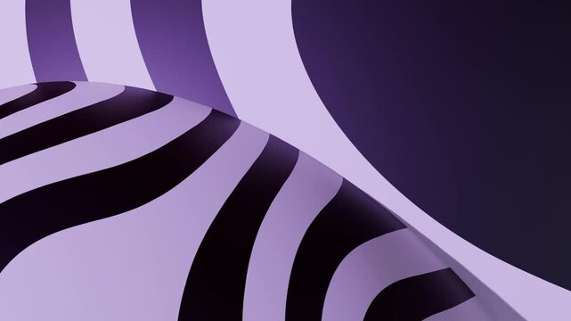 Abstract Purple Black Striped Curved Surface Seamless Loop 4K Lavender Closeup