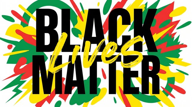 Black lives matter colorful abstract explosion text