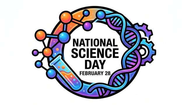 National science day colorful vector illustration february 28