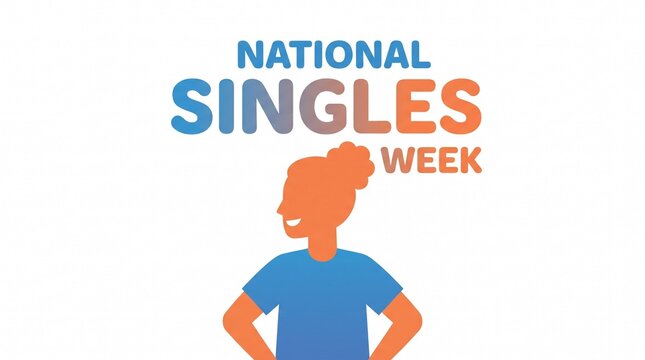 Confident woman celebrating national singles week