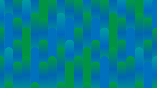 Deep blue and green repeating rounded rectangles in seamless style abstract pattern