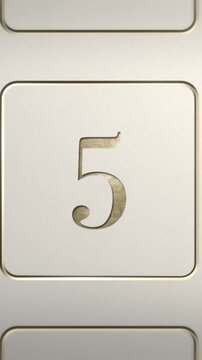 Advent calendar door 5 opening green screen cream and gold vertical