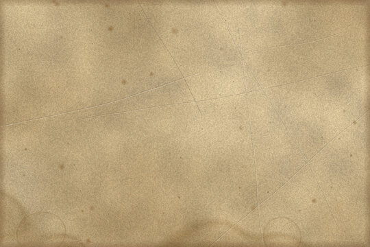 Old parchment paper texture with scratches stains creases and faded sepia tones creating an authentic vintage historical document aesthetic for creative background design projects