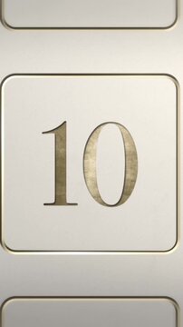 Advent calendar door 10 opening green screen cream and gold vertical