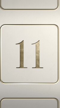 Advent calendar door 11 opening green screen cream and gold vertical