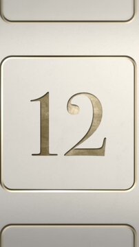 Advent calendar door 12 opening green screen cream and gold vertical
