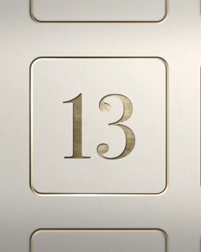 Advent calendar door 13 opening green screen cream and gold 4:5