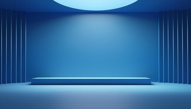 blue studio room limbo light background abstract 3d backdrop for product presentation minimal wall scene showcase promotion display