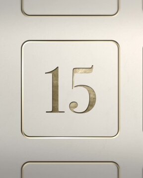 Advent calendar door 15 opening green screen cream and gold 4:5