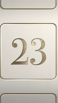 Advent calendar door 23 opening green screen cream and gold vertical