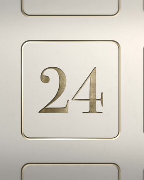 Advent calendar door 24 opening green screen cream and gold 4:5