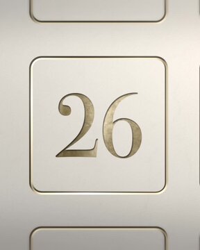 Advent calendar door 26 opening green screen cream and gold 4:5