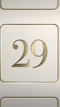 Advent calendar door 29 opening green screen cream and gold vertical