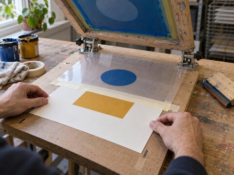 Aligning paper beneath screen printing registration film