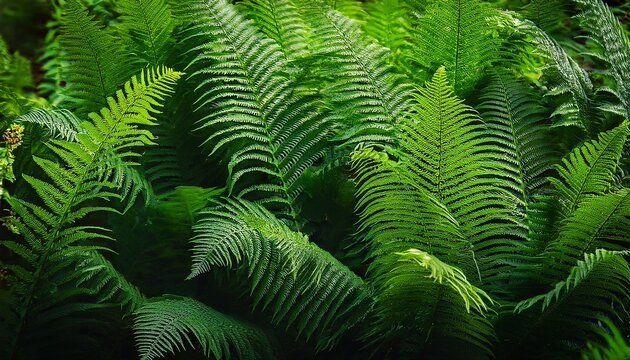 very detailed and natural lush green ferns background
