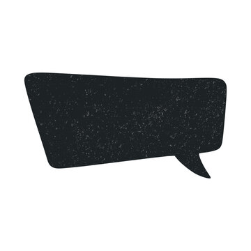 Speech Bubble Icon, Vector Illustration. Grunge Speech Bubble Silhouette, Speech Bubble Shape for Chat, Messages, Comments, Quotes, Comics
