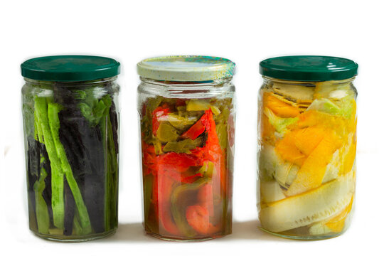 Jars With Different Types of Pickled Vegetables