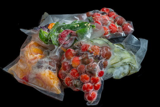 Frozen Fruits and Vegetables in Bags for Storage
