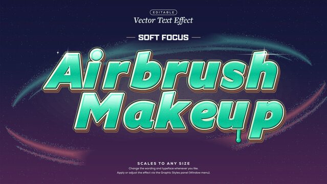 Airbrush Makeup Mint Green Sprayed Italic Text Effect on Dusk Swirl