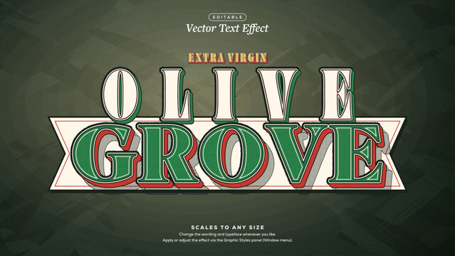Olive Grove Red and Green Poster Text Effect on Cream Ribbon