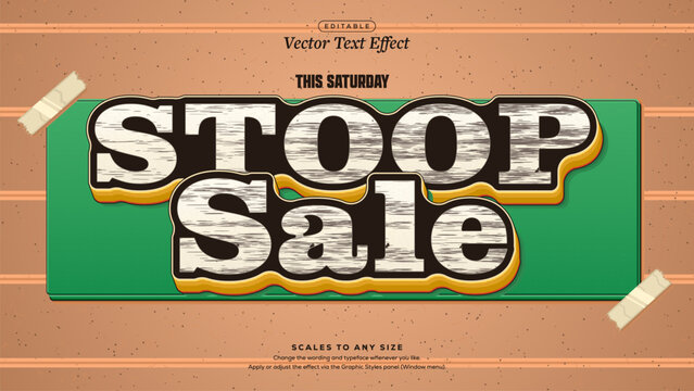 Stoop Sale Cream Toner Text Effect on Taped Green Sheet
