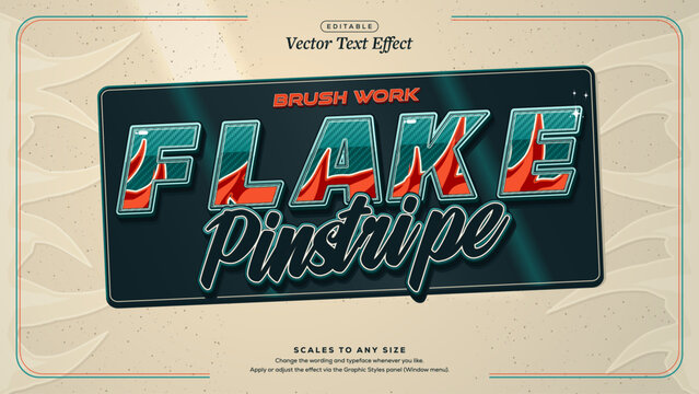 Flake Pinstripe Teal Carbon Weave Text Effect With Red Flame Script