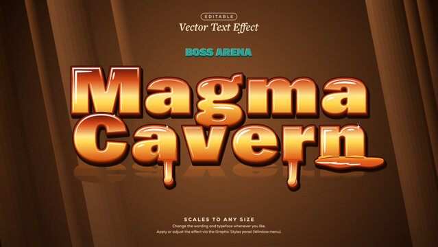 Magma Cavern Molten Lava Text Effect in Orange and Yellow Gloss