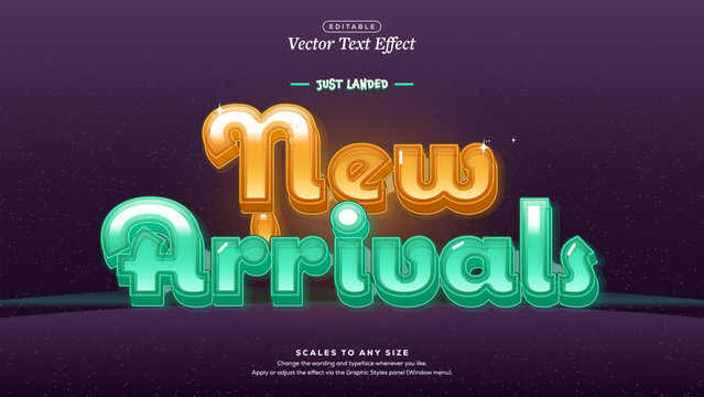 New Arrivals Glossy Orange and Mint Jelly Text Effect on Purple Glow