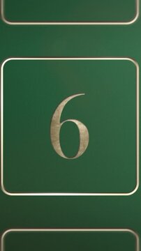 Advent calendar door 6 opening green screen green and gold vertical
