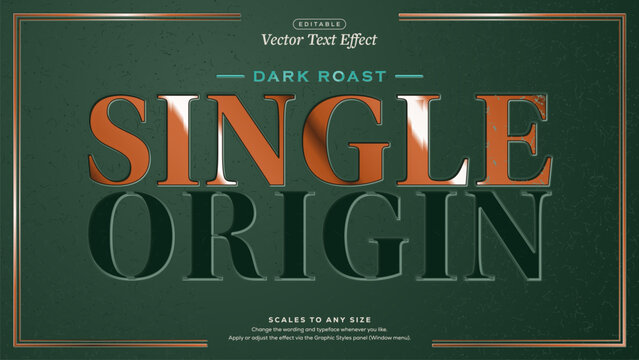 Single Origin Copper Foil and Blind Deboss Text Effect on Forest Green