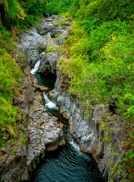 Palikea stream flows through the Seven Sacred Pools near Hana on Maui, Hawaii