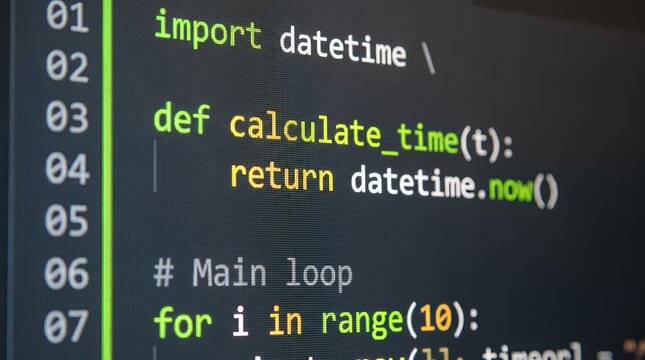 Macro Close-Up of Generic Programming Code on Dark Mode Screen