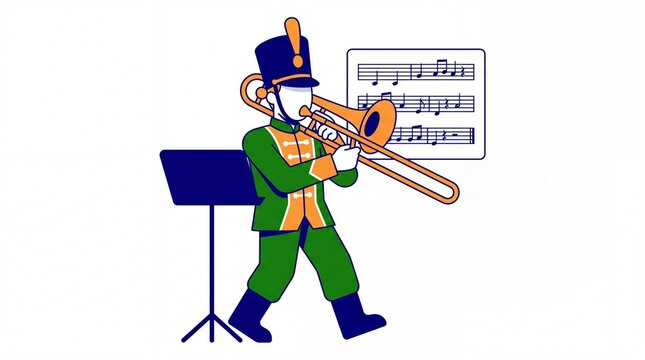Republic day (india) vektor marching band trombone player