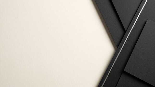 Minimalist Black and Ivory Paper Background with Silver Accent