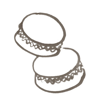 水彩マーカーで描いたマカロン