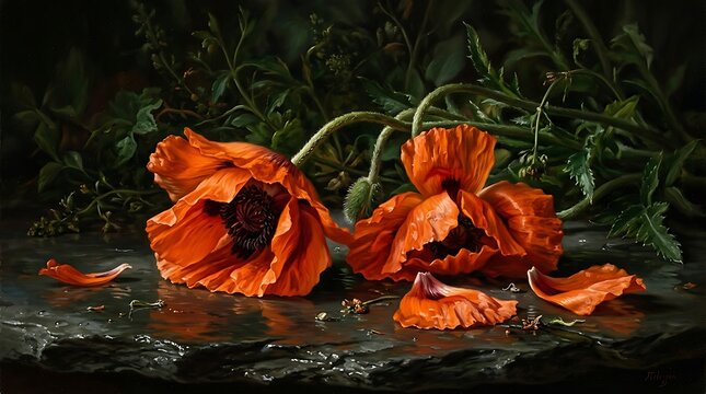 A poignant tribute to fallen heroes remembering sacrifices with vibrant red poppy flowers on remembrance and veterans day