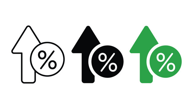 High percentage icon, discount symbol, savings indicator.