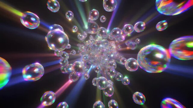 Radiant Iridescent Energy Sphere 4K Generative AI