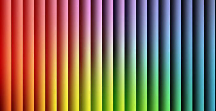 Vibrant vertical rainbow gradient background featuring smooth colorful parallel stripes transitioning across red, orange, yellow, green, blue, purple, and dark shades inside digital artwork