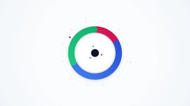 Shrinking market share circular chart segment animation loop