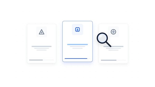 Competitive analysis cards evaluation with magnifying glass search